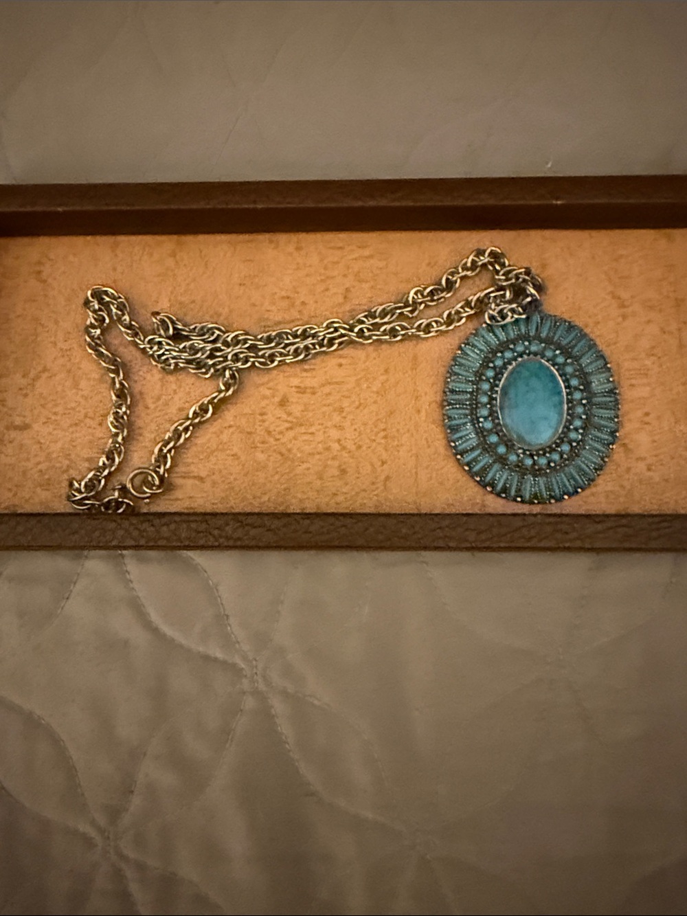 Turquoise Oval Pendant Necklace - Women Jewelry